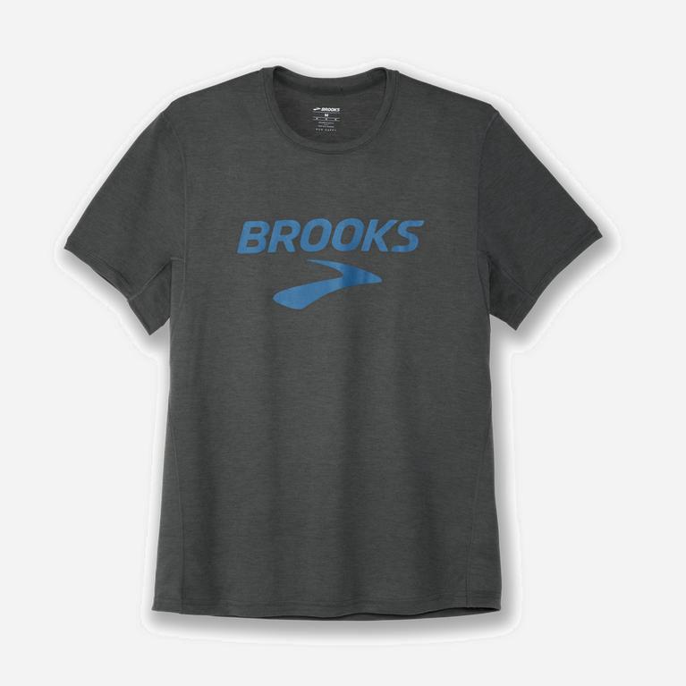 Brooks Distance Graphic Hardloopshirt voor Heren Donker/Grijs (NXBYE-1956)